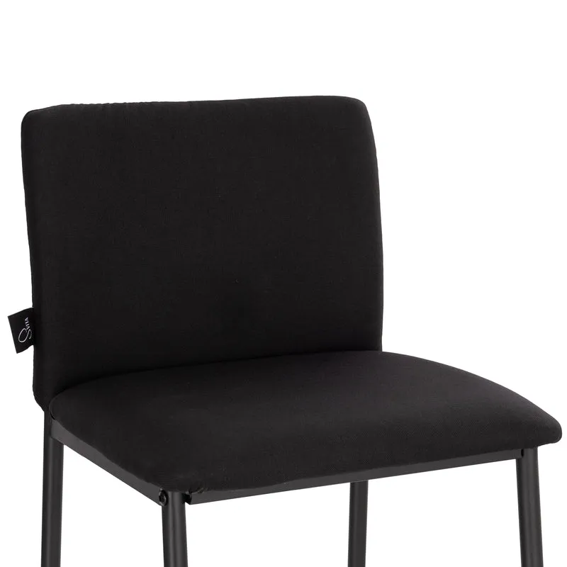 B-Ware ERIK 2er Set Barhocker mit Rückenlehne Schwarz