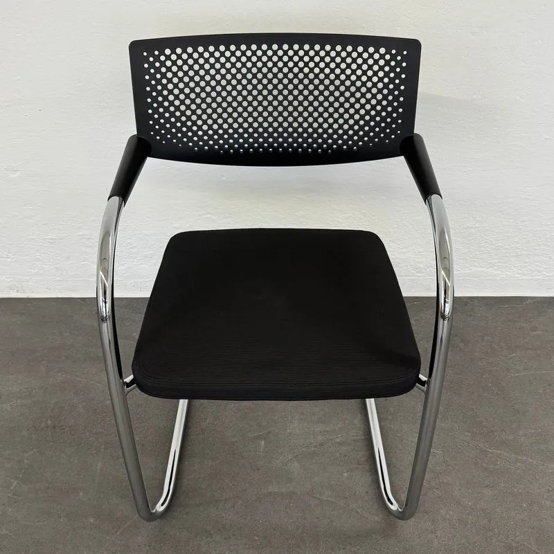 Vitra Visavis 2 Freischwinger - stapelbar - Anthrazit - ohne Gleiter