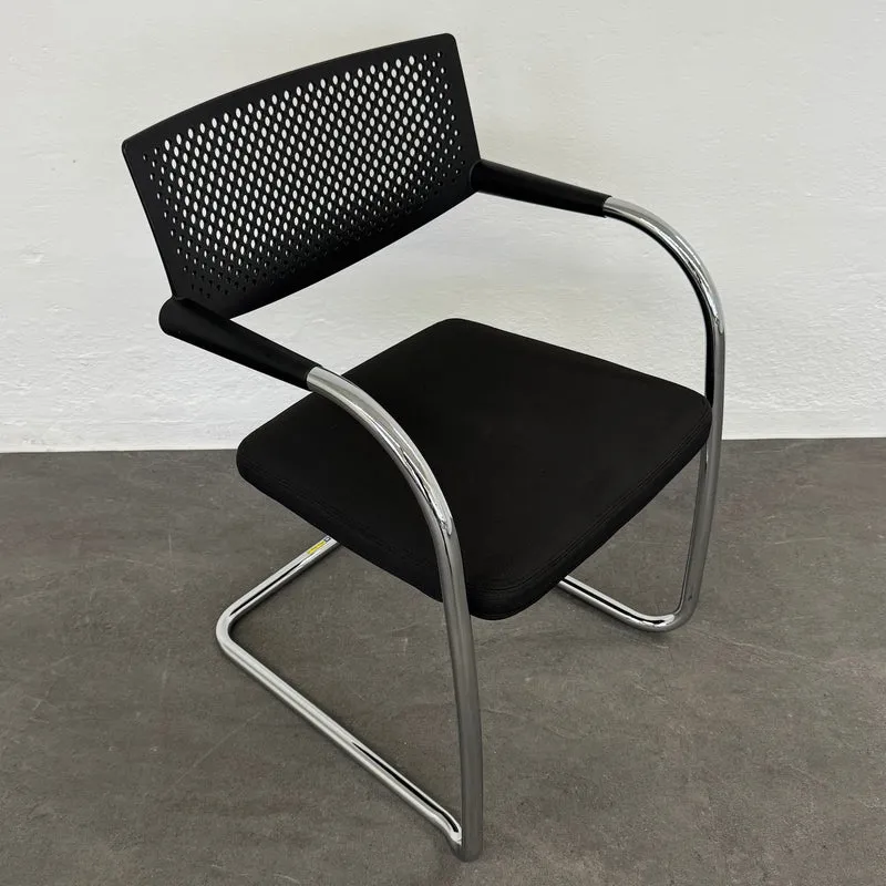 Vitra Visavis 2 Freischwinger - stapelbar - Anthrazit - ohne Gleiter