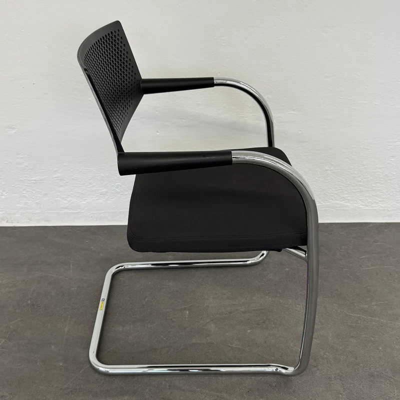 Vitra Visavis 2 Freischwinger - stapelbar - Anthrazit - ohne Gleiter
