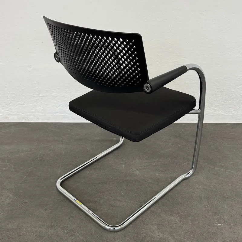 Vitra Visavis 2 Freischwinger - stapelbar - Anthrazit - ohne Gleiter