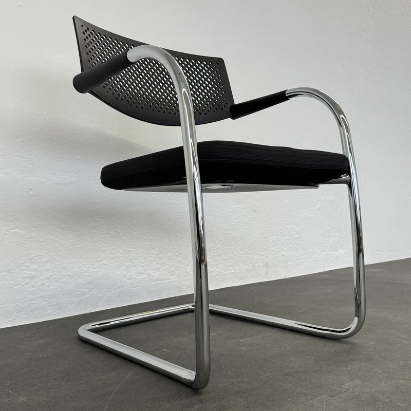 Vitra Visavis 2 Freischwinger - stapelbar - Anthrazit - ohne Gleiter