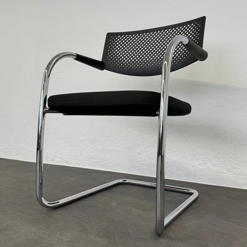 Vitra Visavis 2 Freischwinger - stapelbar - Anthrazit - ohne Gleiter