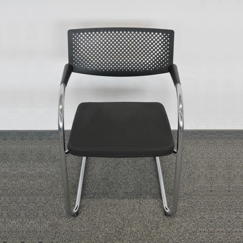 Vitra Visavis 2 Freischwinger - Stapelbar - Anthrazit - mit Gleiter