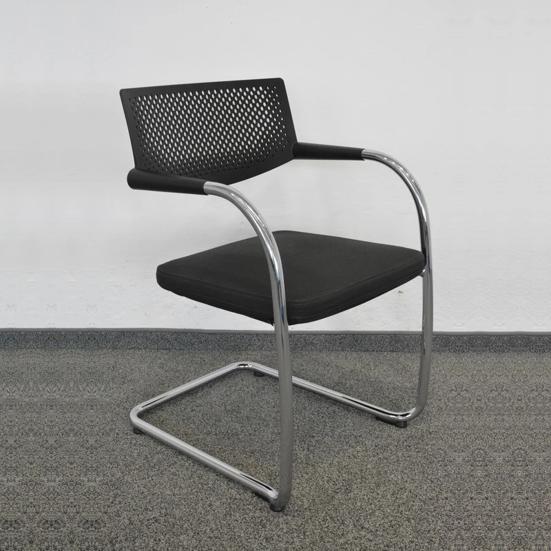 Vitra Visavis 2 Freischwinger - Stapelbar - Anthrazit - mit Gleiter