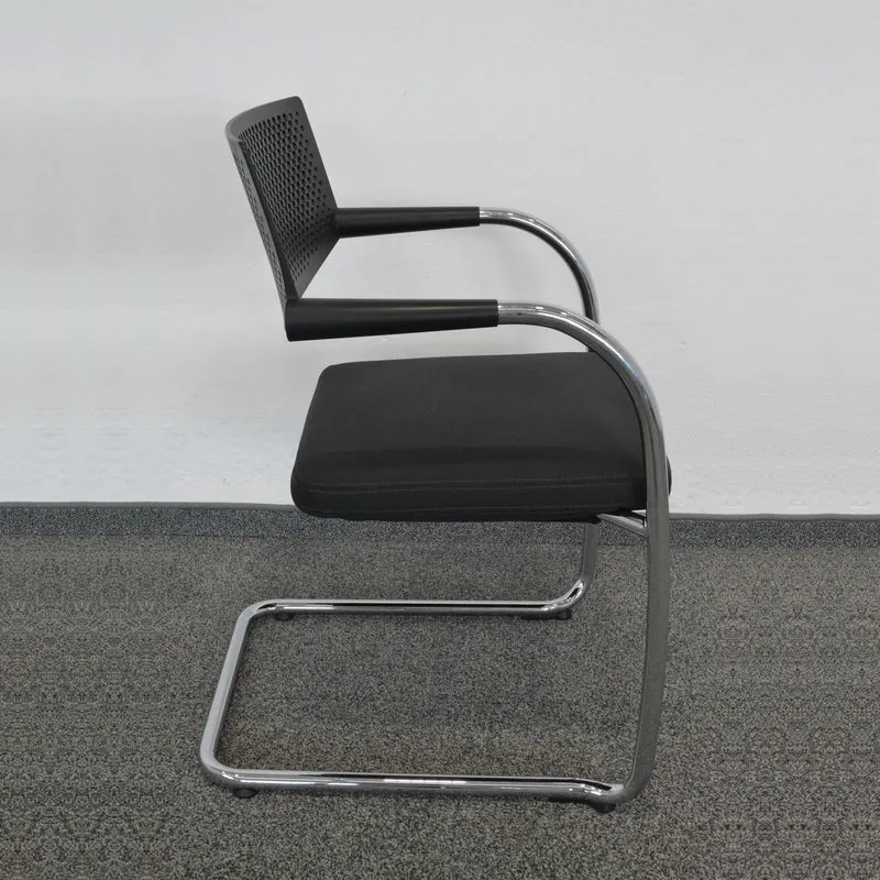 Vitra Visavis 2 Freischwinger - Stapelbar - Anthrazit - mit Gleiter
