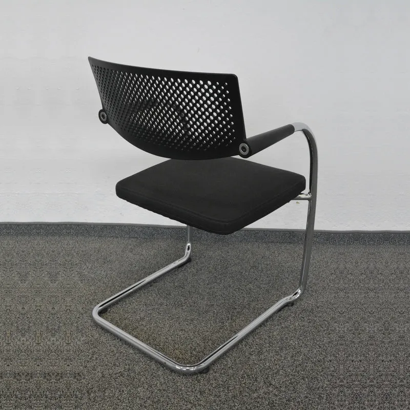 Vitra Visavis 2 Freischwinger - Stapelbar - Anthrazit - mit Gleiter