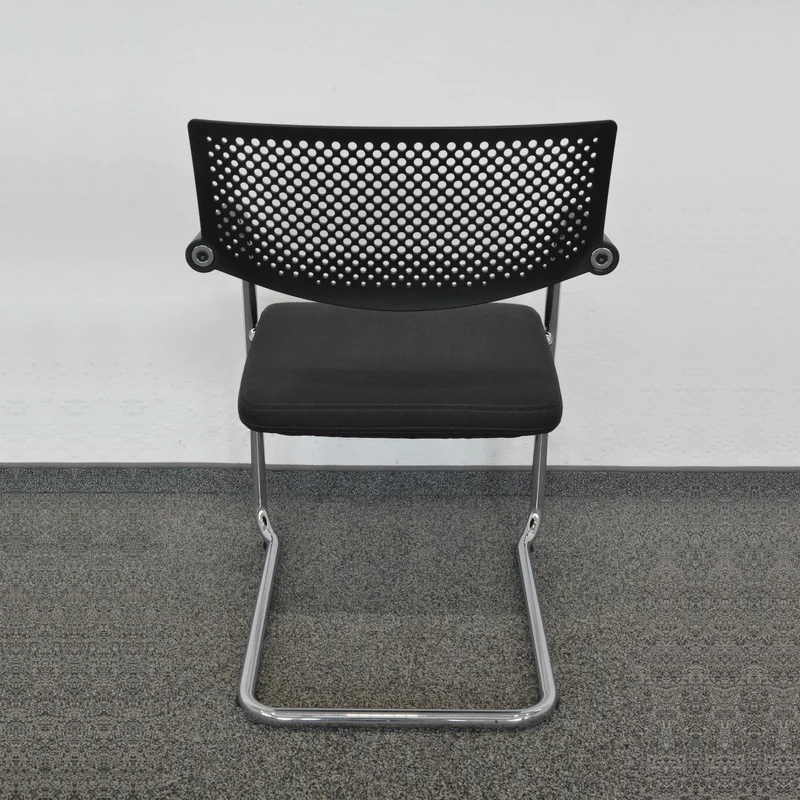Vitra Visavis 2 Freischwinger - Stapelbar - Anthrazit - mit Gleiter