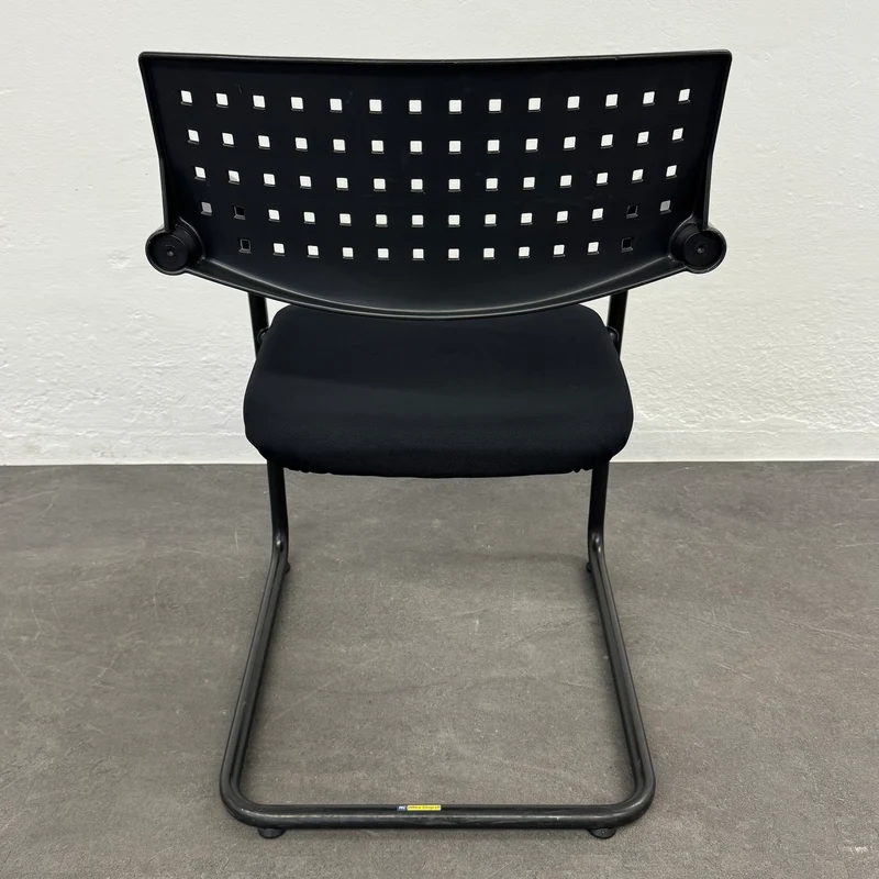 Vitra Visavis Freischwinger - stapelbar - Schwarz-Schwarz