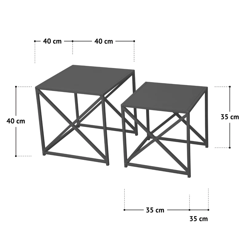 GEMO 2er Set Beistelltisch