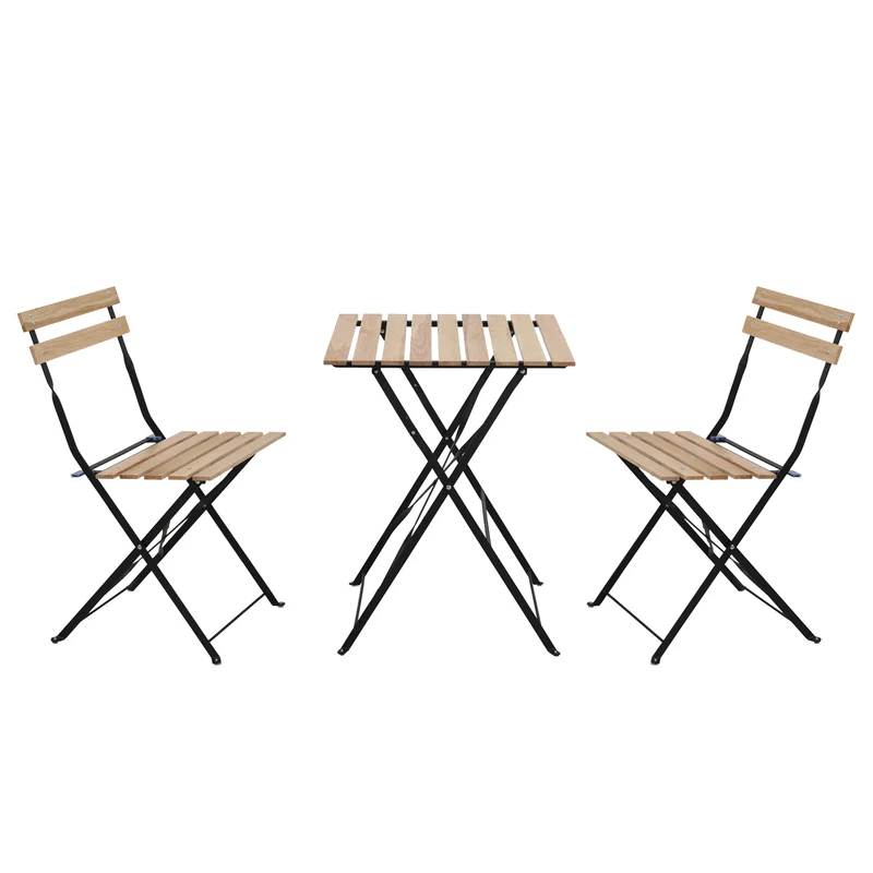 Bistro Set Metall Holz