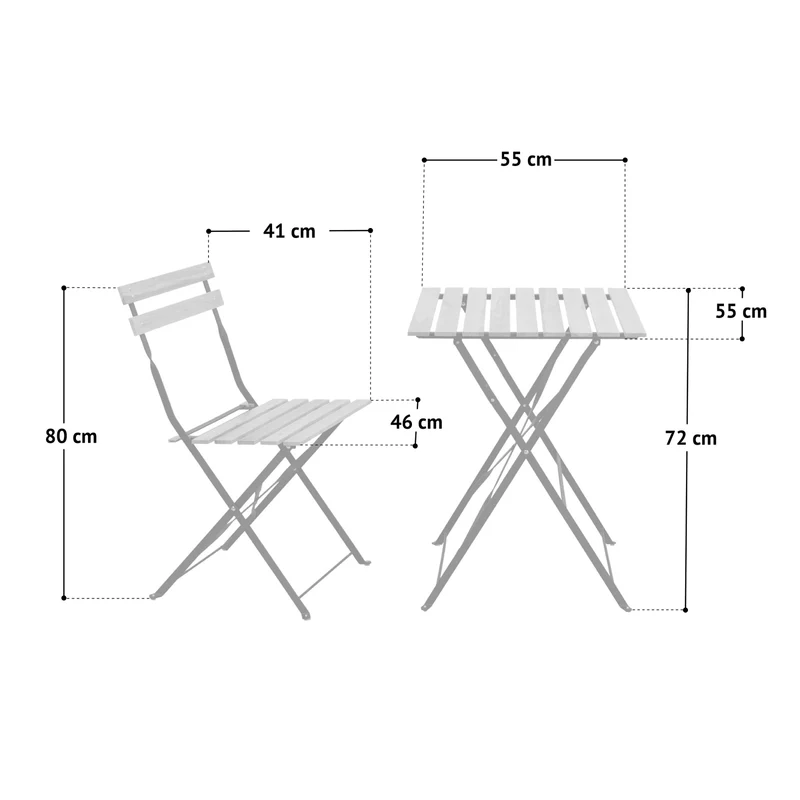 Bistro Set Metall Holz