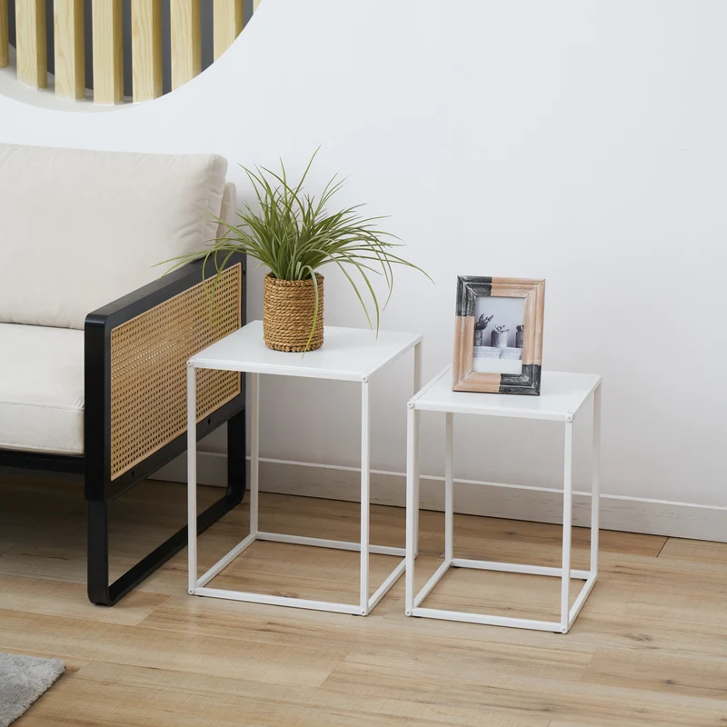 THEMI 2er Set Couchtisch Metall