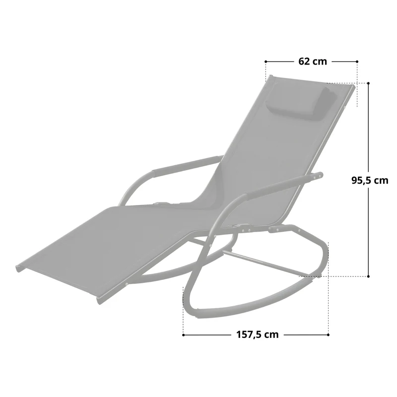 FJON Schaukelliege Gartenliege Liegestuhl Sonnenliege Kissen Aluminium