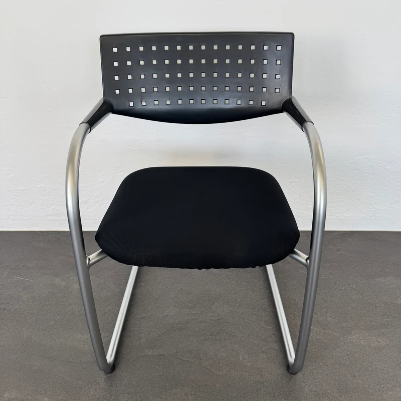 Vitra Visavis Freischwinger - Schwarz-Silbergrau