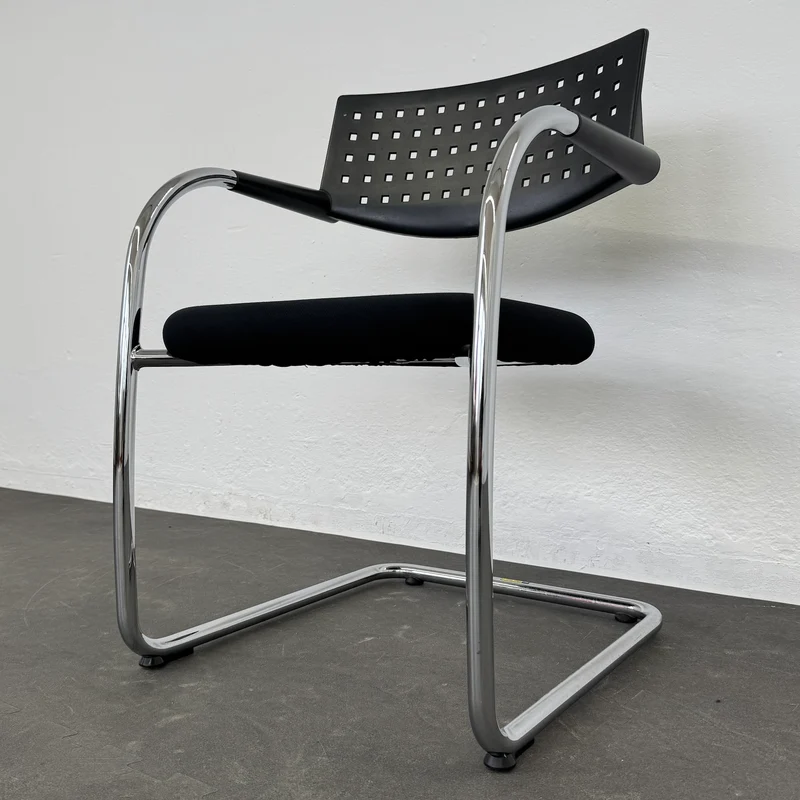 Vitra Visavis Freischwinger - Schwarz-Chrom