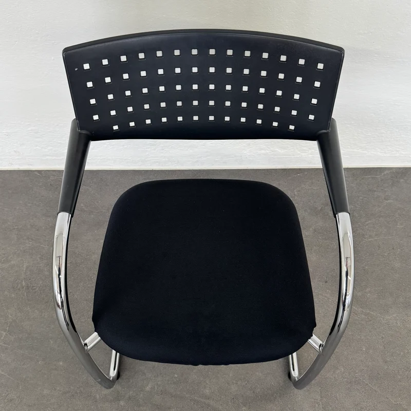 Vitra Visavis Freischwinger - Schwarz-Chrom