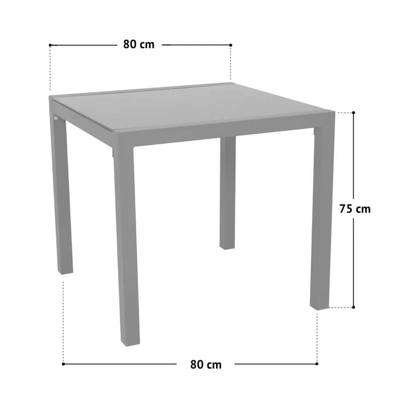 Gartentisch Aluminium/Glas