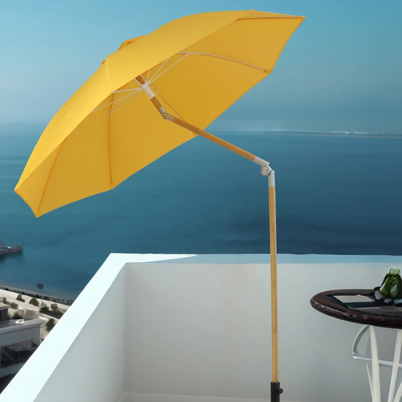 Set Sonnenschirm Bambus + Ständer
