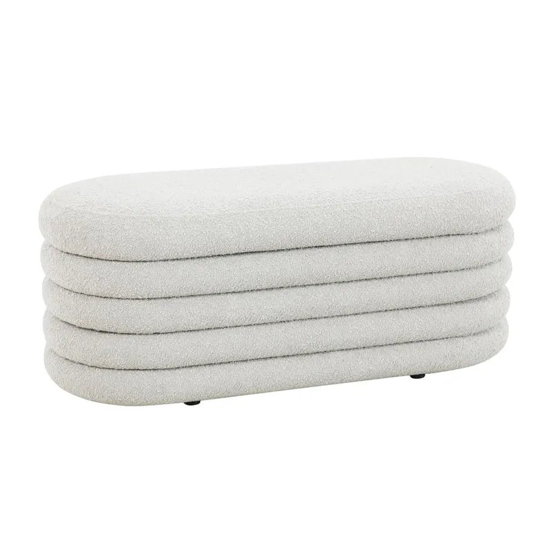 BLOSSOM XL Hocker mit Stauraum und Boucle-Bezug