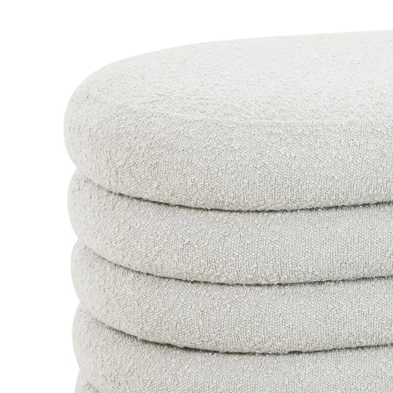BLOSSOM XL Hocker mit Stauraum und Boucle-Bezug