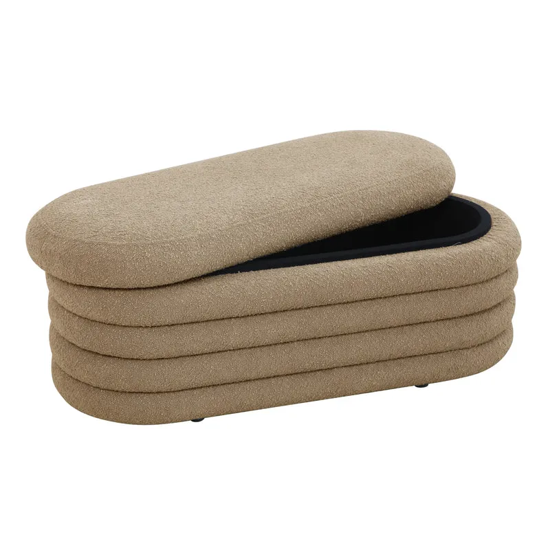 BLOSSOM XL Hocker mit Stauraum und Boucle-Bezug
