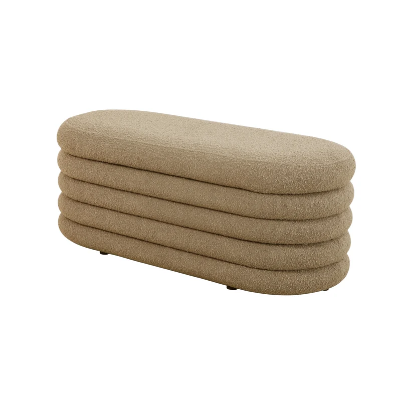 BLOSSOM XL Hocker mit Stauraum und Boucle-Bezug
