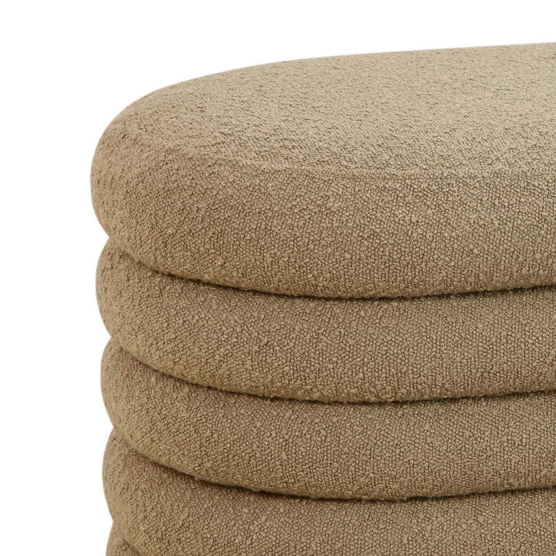 BLOSSOM XL Hocker mit Stauraum und Boucle-Bezug