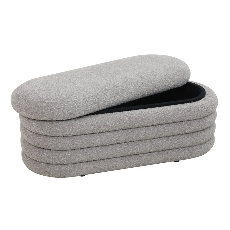BLOSSOM XL Hocker mit Stauraum und Boucle-Bezug