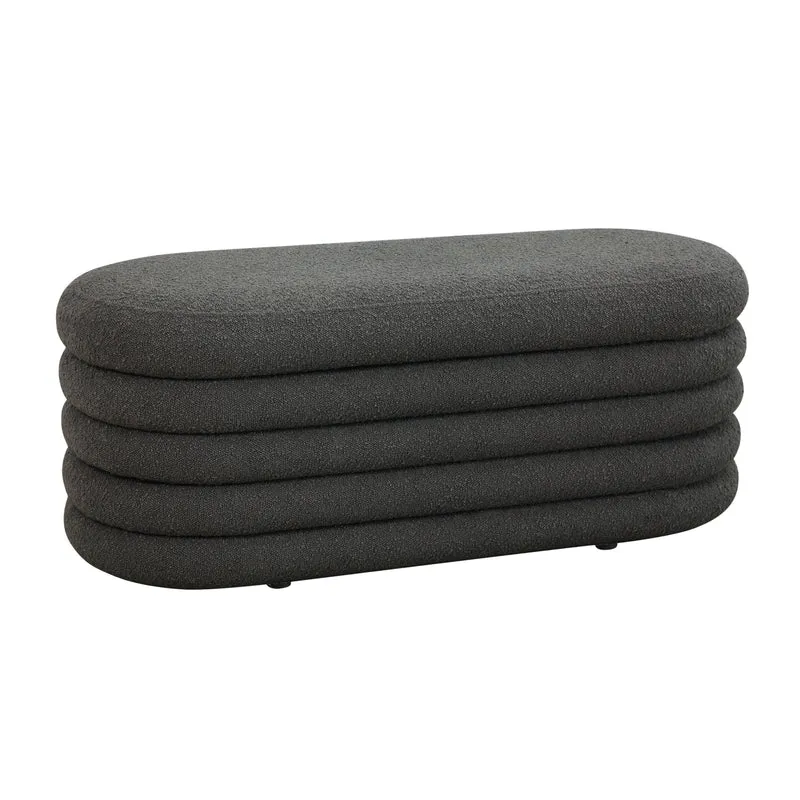 BLOSSOM XL Hocker mit Stauraum und Boucle-Bezug