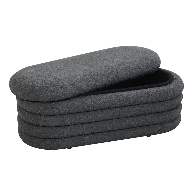 BLOSSOM XL Hocker mit Stauraum und Boucle-Bezug
