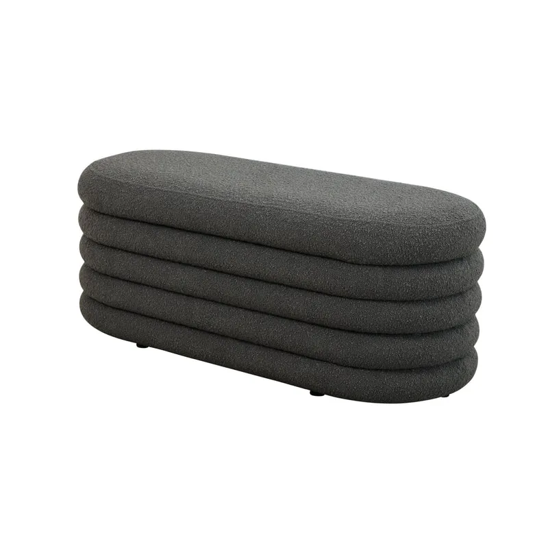 BLOSSOM XL Hocker mit Stauraum und Boucle-Bezug