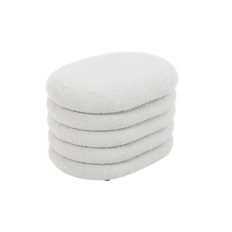 BLOSSOM S Hocker mit Stauraum und Boucle-Bezug