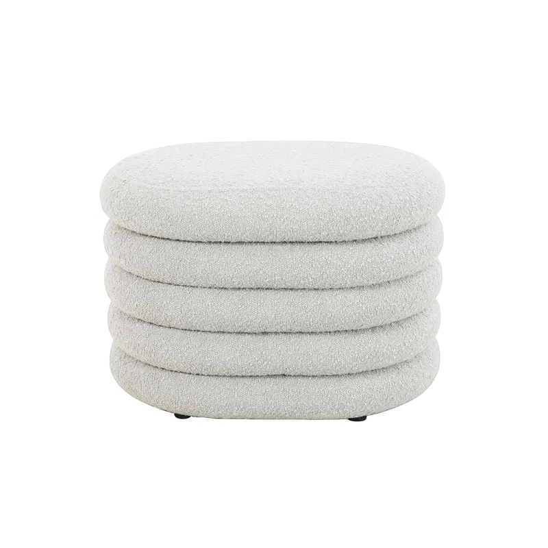 BLOSSOM S Hocker mit Stauraum und Boucle-Bezug