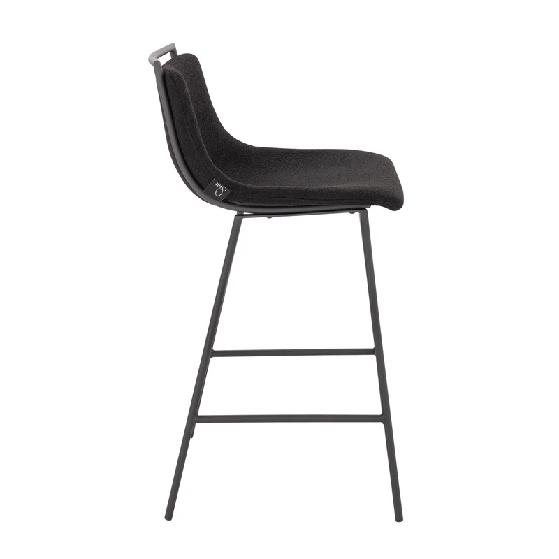CAMILLE 2er Set Barhocker Boucle Schwarz