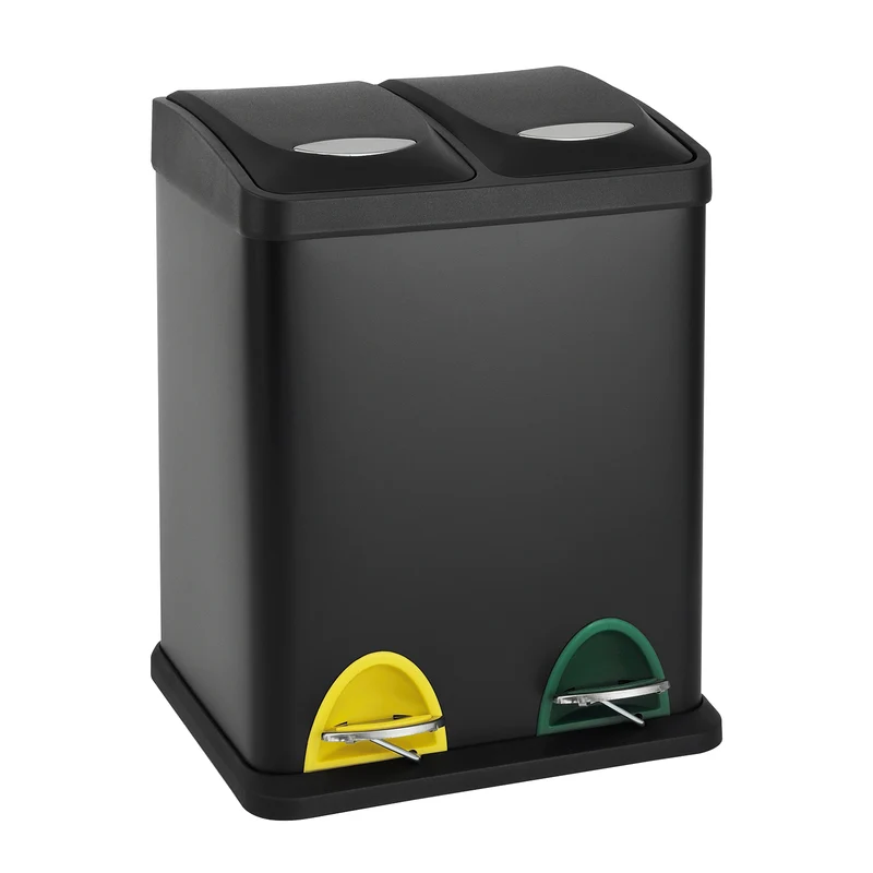 TC2X8 Mülleimer 16 Liter Schwarz (2x8L)
