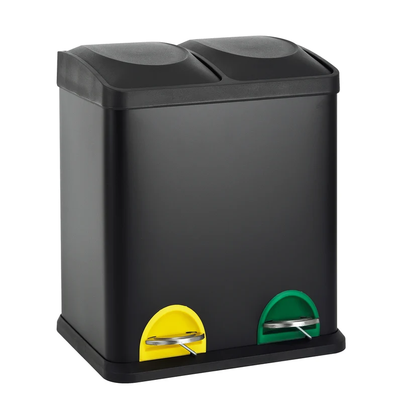 TC2X15 Mülleimer 30 Liter 2x15 Liter Schwarz