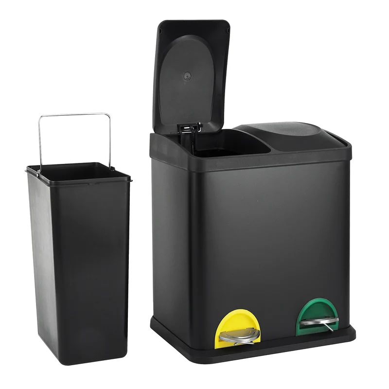 TC2X15 Mülleimer 30 Liter 2x15 Liter Schwarz