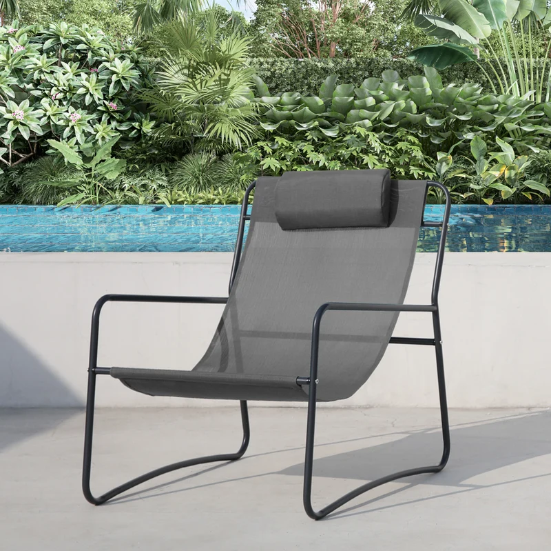 SVEIO 2er Set Outdoor Relaxsessel Gartenstuhl mit Kissen Liegestuhl