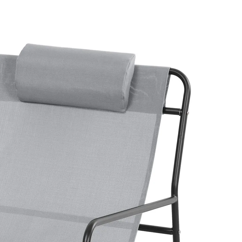 SVEIO 2er Set Outdoor Relaxsessel Gartenstuhl mit Kissen Liegestuhl
