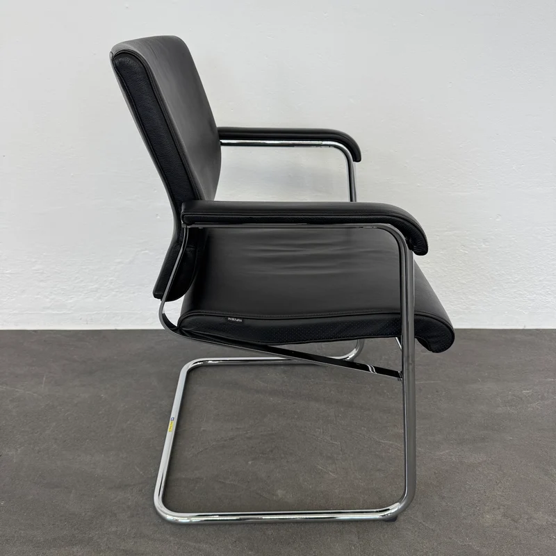 Wilkhahn Sito Freischwinger Leder Schwarz