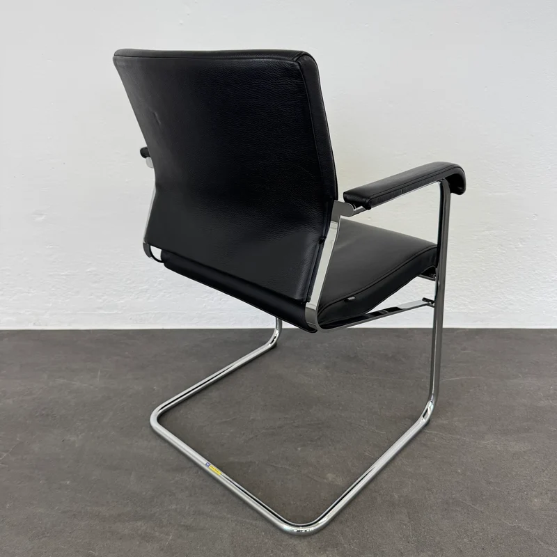 Wilkhahn Sito Freischwinger Leder Schwarz