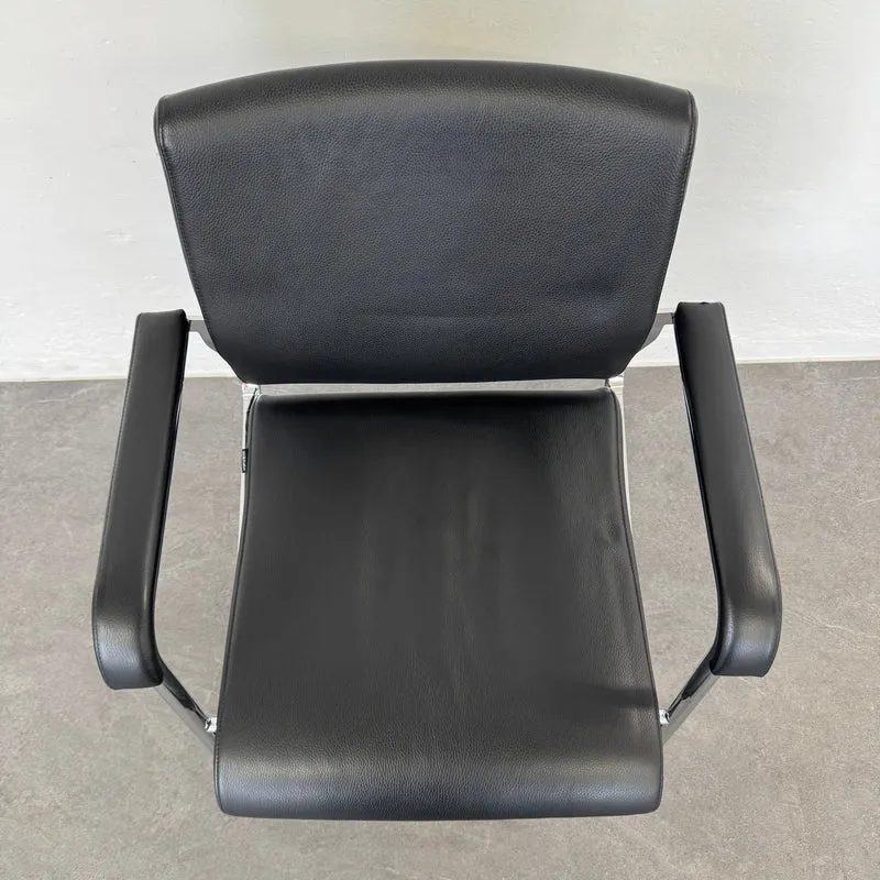 Wilkhahn Sito Freischwinger Leder Schwarz