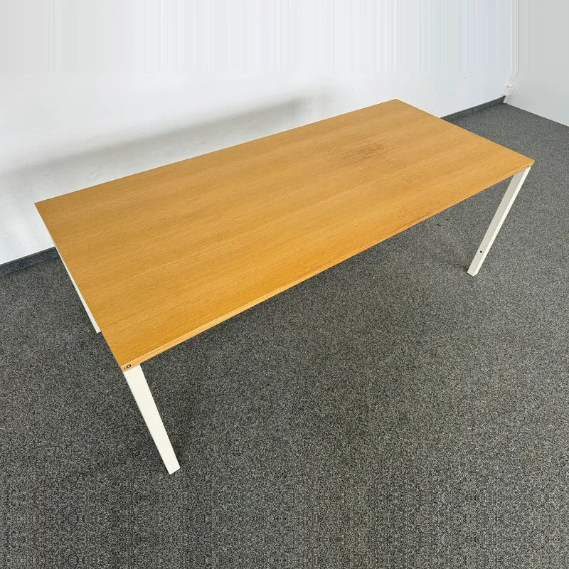 Lista Office LO Motion Schreibtisch Eichenfurnier/Perlweiss - 1800x800 mm