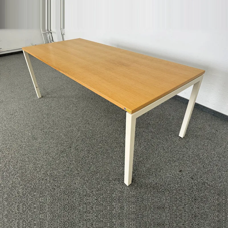 Lista Office LO Motion Schreibtisch Eichenfurnier/Perlweiss - 1800x800 mm