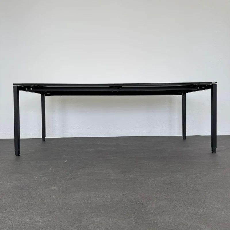Lista Office LO Motion Schreibtisch HPL Kieselgrau/Schwarz - 2000x900 mm
