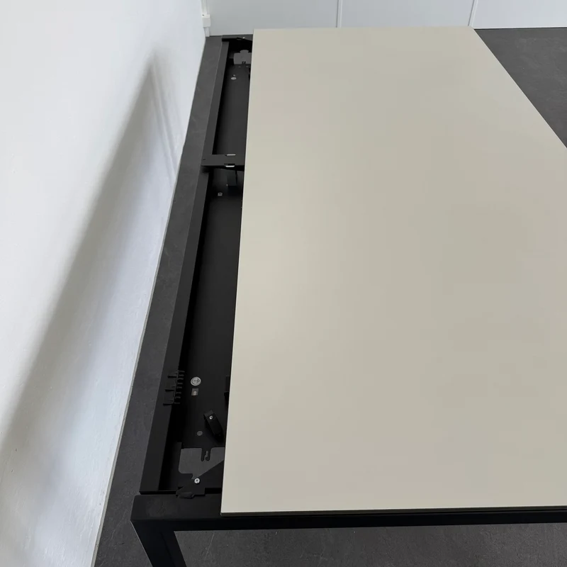 Lista Office LO Motion Schreibtisch HPL Kieselgrau/Schwarz - 2000x900 mm