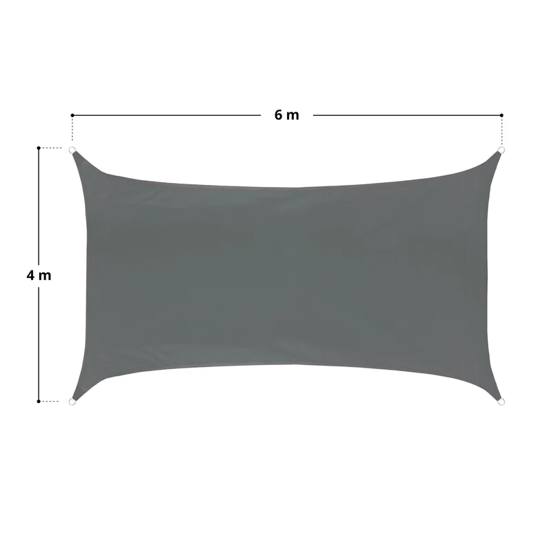 Sonnensegel Viereck Dunkelgrau 4x6m