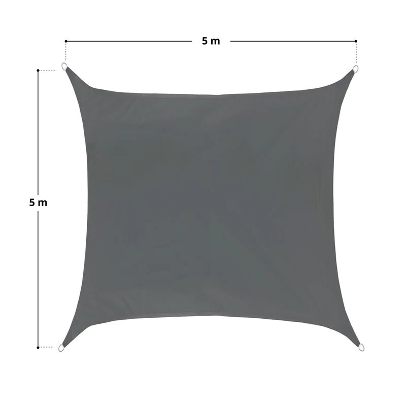 Sonnensegel Viereck Dunkelgrau 5x5m