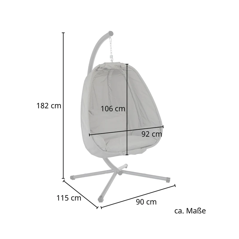COZY Hängesessel mit Gestell aus Stahl Outdoor Hängekorb